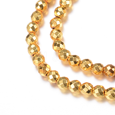 Electroplate Non-magnetic Synthetic Hematite Bead Strands G-Q465-24G-1