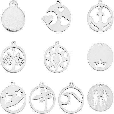 304 Stainless Steel Pendants STAS-UN0011-83P-1