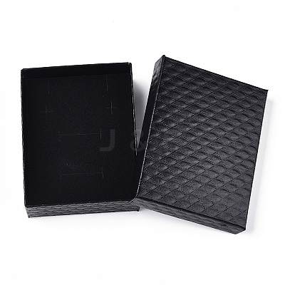 Rhombus Textured Cardboard Jewelry Boxes CBOX-T006-01G-1