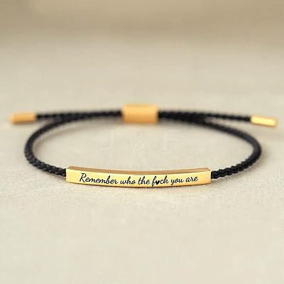 304 Stainless Steel Tube Bead Braided Bead Bracelets FS-WGDF774-02-1