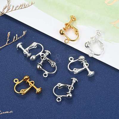 Brass Screw-Back Earring with Loop X-EC143-M-1
