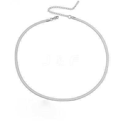 304 Stainless Steel Snake Chain Necklaces for Women WG80FEF-38-1