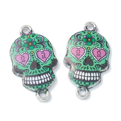 Halloween Theme Alloy Enamel Links Connectors X-ENAM-F140-02E-P-1