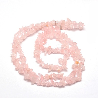 Natural Rose Quartz Chip Bead Strands X-G-M205-02-1