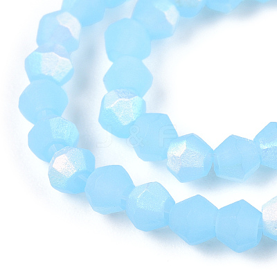 Imitation Jade Bicone Frosted Glass Bead Strands LS-EGLA-A039-J2mm-MB03-1