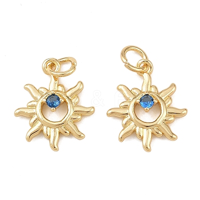 Brass Micro Pave Cubic Zirconia Pendants KK-G544-35G-1