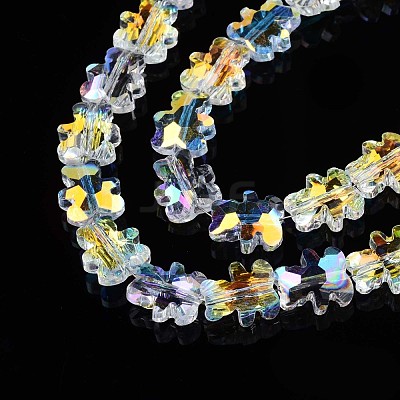 Electroplate Transparent Glass Beads Strands EGLA-N002-21A-B01-1