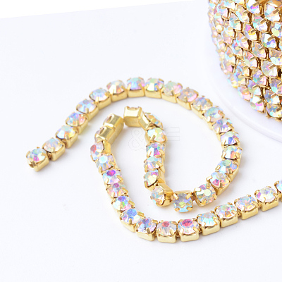 Brass Rhinestone Strass Chains CHC-T001-SS16-02C-1