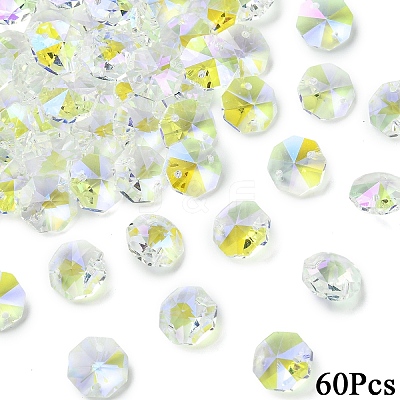 60Pcs Electroplate Glass Links Connectors EGLA-YW0005-60H-1
