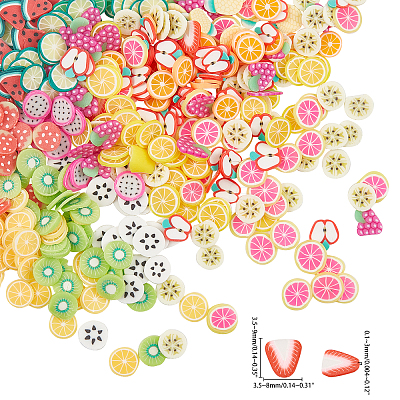 Fruit Theme Handmade Polymer Clay Cabochons CLAY-NB0001-22-1