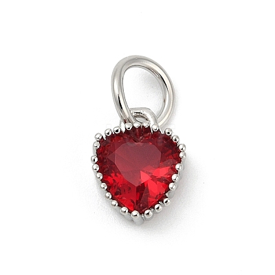Brass Micro Pave Cubic Zirconia Pendants KK-H204-01P-07-1
