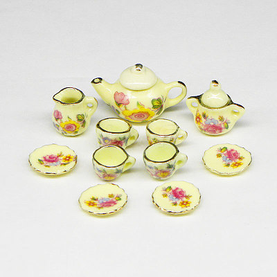 Porcelain Miniature Teapot Cup Set Ornaments PORC-PW0001-053B-1