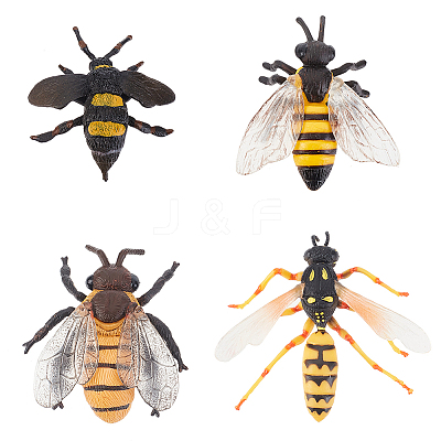 4Pcs 4 Style Plastic Insect Models AJEW-OC0003-86-1