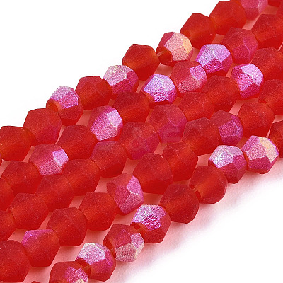 Imitate Austrian Crystal Bicone Frosted Glass Beads Strands GLAA-F029-TM2mm-A31-1