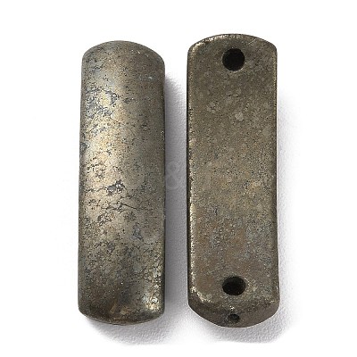 Natural Pyrite Connector Charms G-A033-01-1
