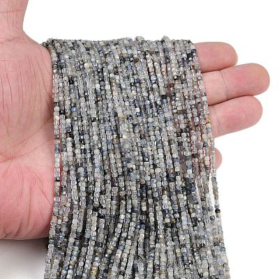 Natural Aquamarine Beads Strands G-L628-D10-2x2mm-02-1
