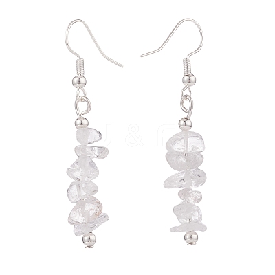 Natural Quartz Crystal Chips Beaded Jewelry Set SJEW-JS01232-05-1