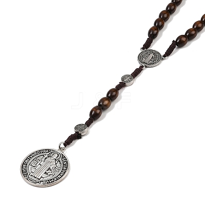 Wood Rosary Bead Necklaces FS-WG6BD27-03-1