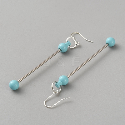 Iron & 201 Stainless Steel Dangle Earring Findings EJEW-WH20006-12A-1