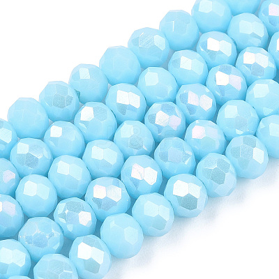 Electroplate Glass Beads Strands EGLA-A044-P2mm-B06-1