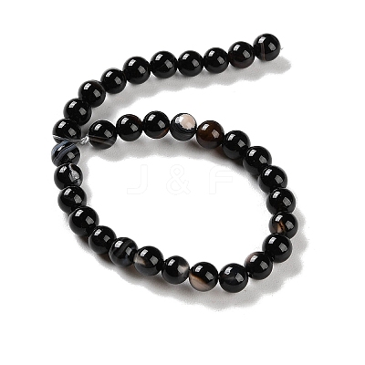 Natural Striped Agate/Banded Agate Beads Strands G-Z060-A01-A08-1