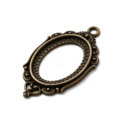 Vintage Tibetan Style Alloy Pendant Cabochon Bezel Open Back Settings TIBEP-M018-40AB-NF-1