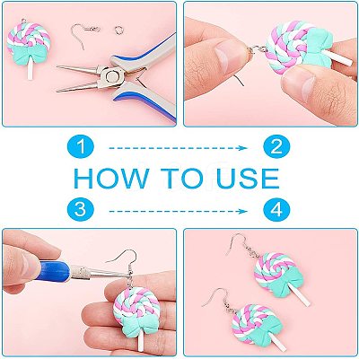 Handmade Polymer Clay Big Pendants CLAY-NB0001-25-1