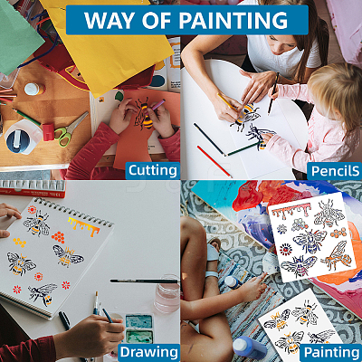 1 Set PET Hollow Out Drawing Painting Stencils DIY-MA0005-38B-03-1
