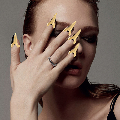 20Pcs Alloy Women Finger Nail Rings RJEW-GL0001-02-1