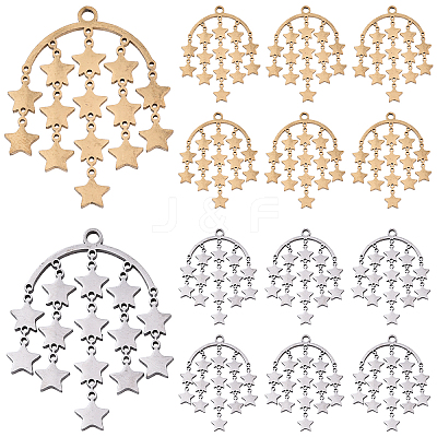 5Pcs 304 Stainless Steel Pendants STAS-YW0003-15P-1