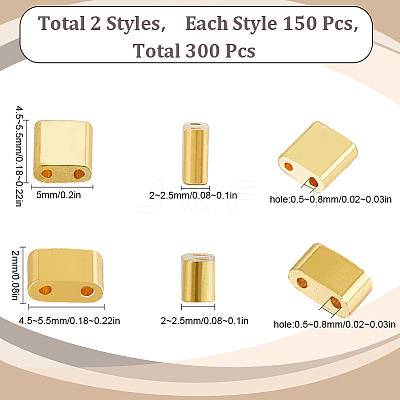 300Pcs 2 Styles Glass Seed Beads SEED-SC0001-14-1