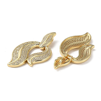 Rack Plating Brass Micro Pave Clear Cubic Zirconia Pendants KK-M268-02G-1