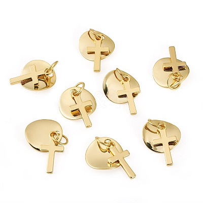 10Pcs Brass Pendants PALLOY-TAC0270-1