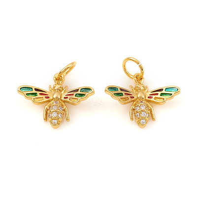 Brass Micro Pave Cubic Zirconia Pendants KK-I672-45-1