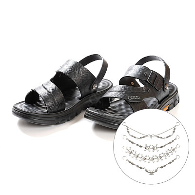 8Pcs 4 Styles Gothic Style Skull Wing Iron Twisted Boot Strap Chains for Halloween FIND-AB00066-1