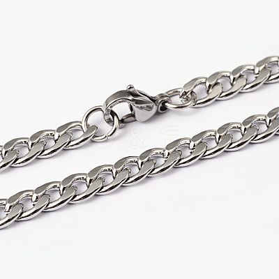 Tarnish Resistant 304 Stainless Steel Curb Chain Necklaces NJEW-I194-15-1