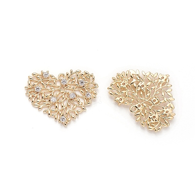 Brass Micro Pave Cubic Zirconia Pendants KK-F803-24G-1