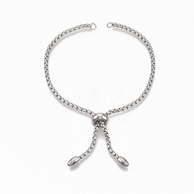 Tarnish Resistant Adjustable 304 Stainless Steel Slider Bracelets Making X-STAS-T050-030P-1