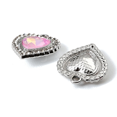 UV Plating Alloy Glass Pendants FIND-K032-16P-1