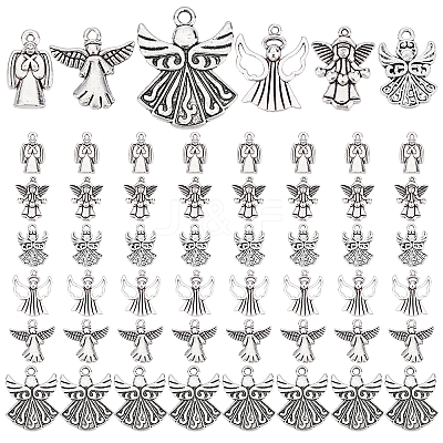 72Pcs 6 Style Tibetan Style Alloy Pendants FIND-PH0005-50-1