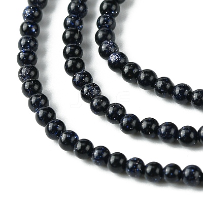 Synthetic Blue Goldstone Beads Strands G-N0200-01D-3mm-1