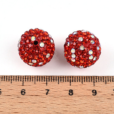 Polymer Clay Pave Rhinestone Beads RB-T018-01D-1