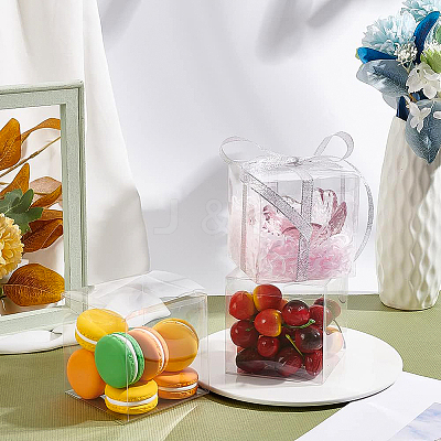 Transparent Plastic PET Box Gift Packaging CON-WH0052-9x9cm-1