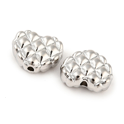 Rack Plating Alloy Waffle Beads PALLOY-D023-25P-1