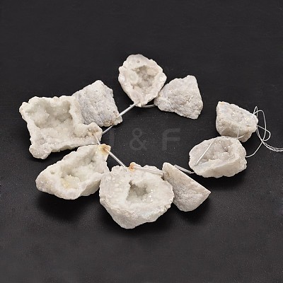 Nuggets Natural Druzy Geode Quartz Crystal Beads Strands G-A142-09-1