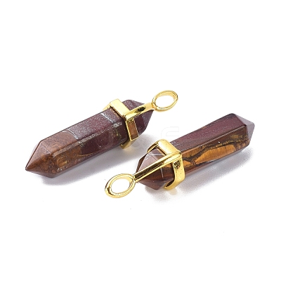 Natural Tiger Iron Pointed Pendants G-G025-01G-11-1