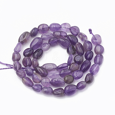 Natural Amethyst Beads Strands X-G-S331-6x8-005-1