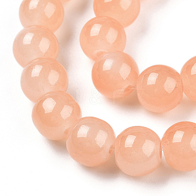 Imitation Jade Glass Beads Strands DGLA-S076-8mm-28-A-1