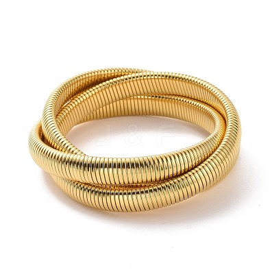 304 Stainless Steel Interlocking Flat Snake Chains Bracelet BJEW-G642-01G-1