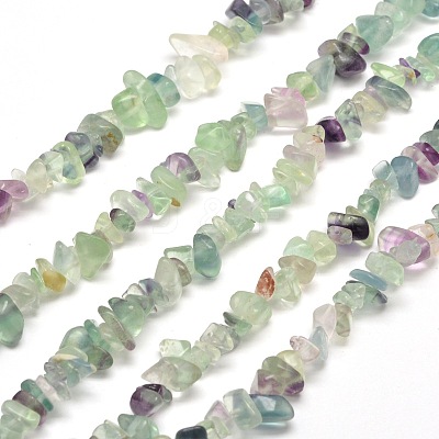 1 Strand Natural Fluorite Chip Bead Strands G-DJ0001-03-1